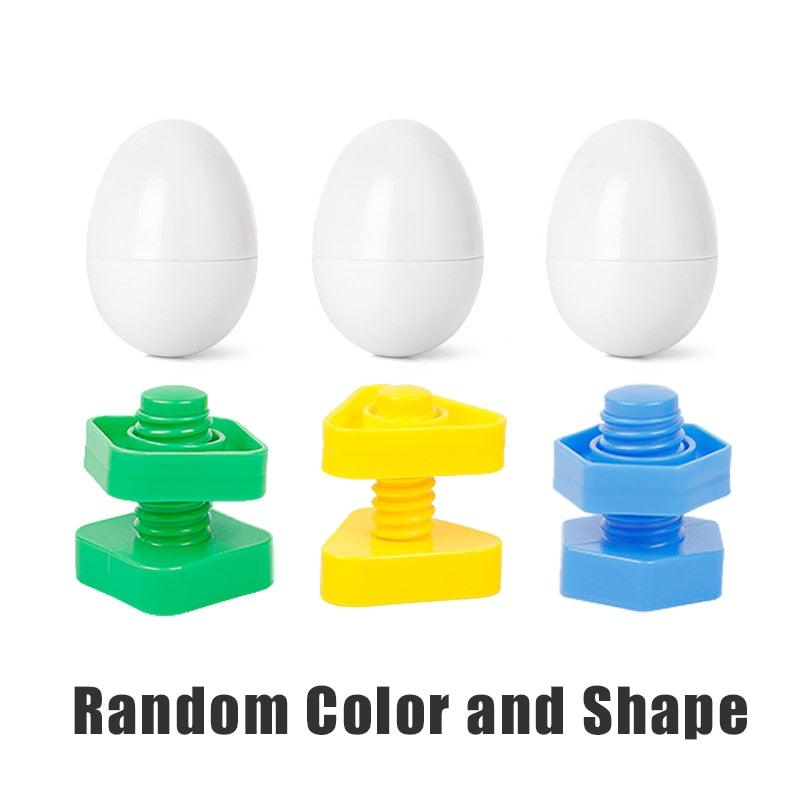 Brinquedos Montessori - ovos e parafusos - Feitoo